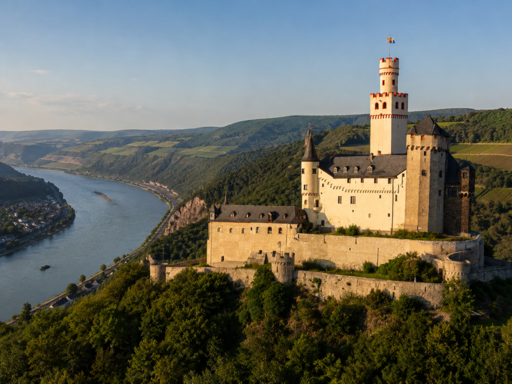 Marksburg bei Braubach, eine der schönsten Burgen am Rhein